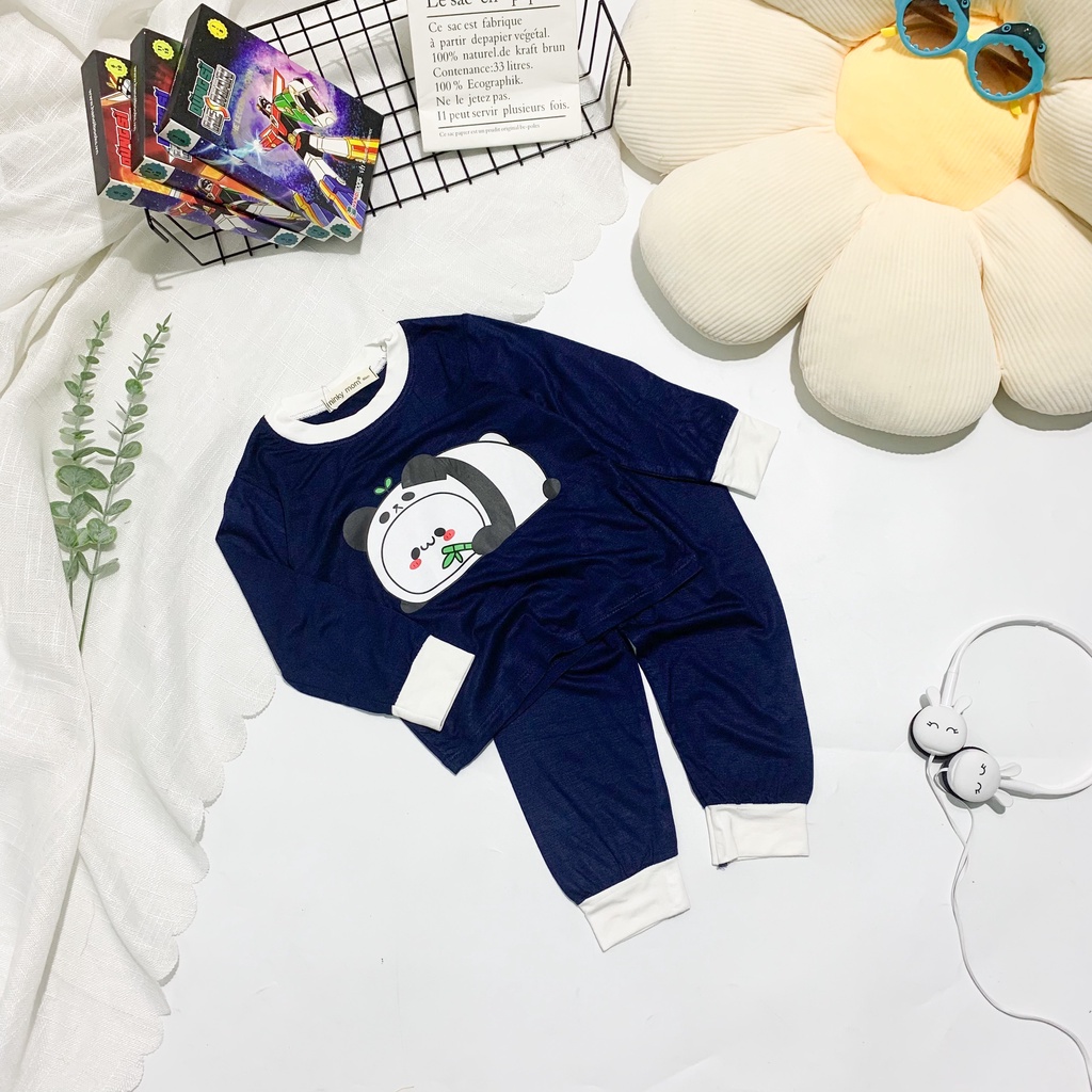 [SALE] Bộ Quần Áo Bé Gái, Bé Trai Minky Mom Hoạ Tiết Gấu Trúc Đáng Yêu, Bộ Dài Tay Thun Lạnh Cho Bé Mặc Nhà MKMTD2218