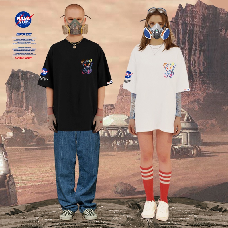 NASA Áo Thun Ngắn Tay Form Rộng Phong Cách Năng Động Trẻ Trung Dành Cho Cả Nam Và Nữ