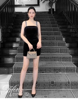 ĐẦM BODY NHUNG DÂY ĐÍNH ĐÁ