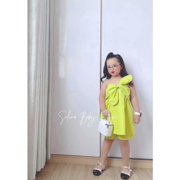 Bộ 2 dây buộc nơ lệch bé gái
