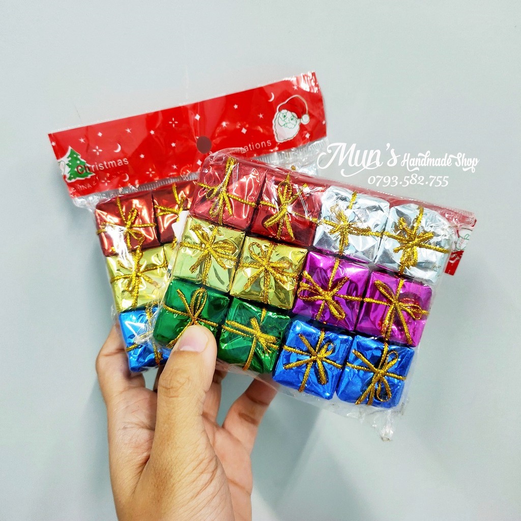 12 hộp quà treo cây thông Noel - trang trí Giáng Sinh