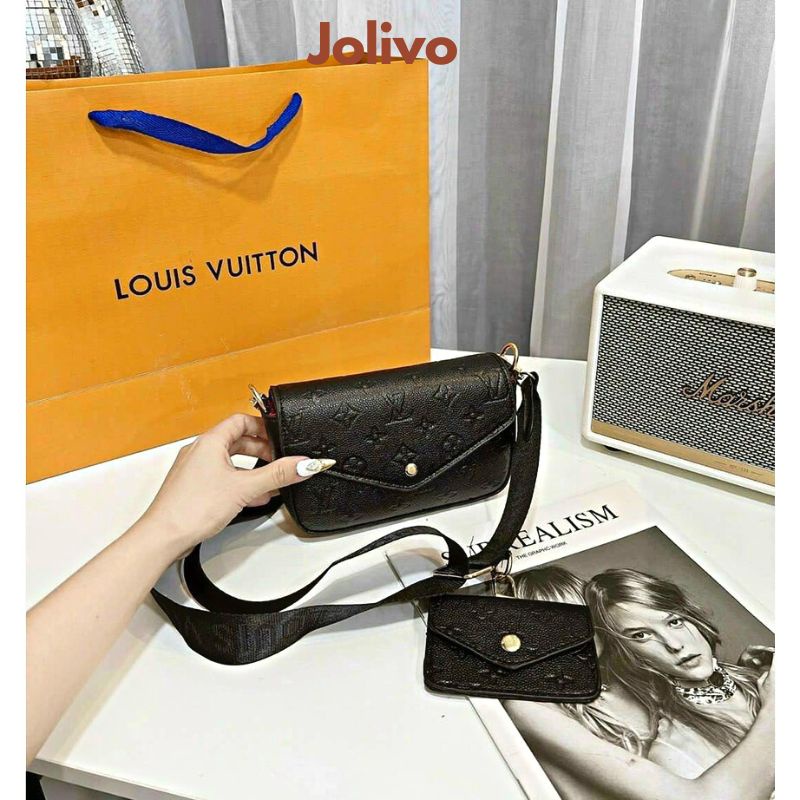 Balo da Louis Vuitton Đen họa tiết Mono BLV02 - LOUIS KIMMI