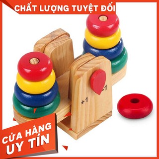[Siêu Rẻ] Cân xếp tháp gỗ toán học cho bé- Phát triển tư duy cho bé