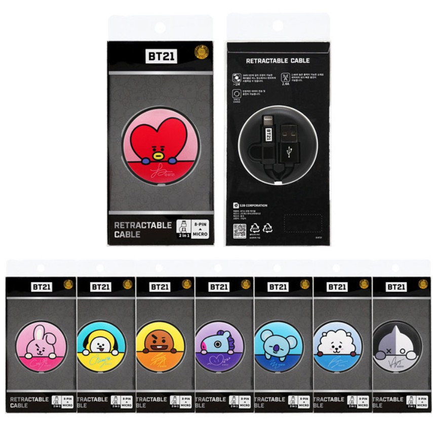 Cáp Sạc Nhanh 5-pin 8-pin bts bt21 type c 2 Trong 1