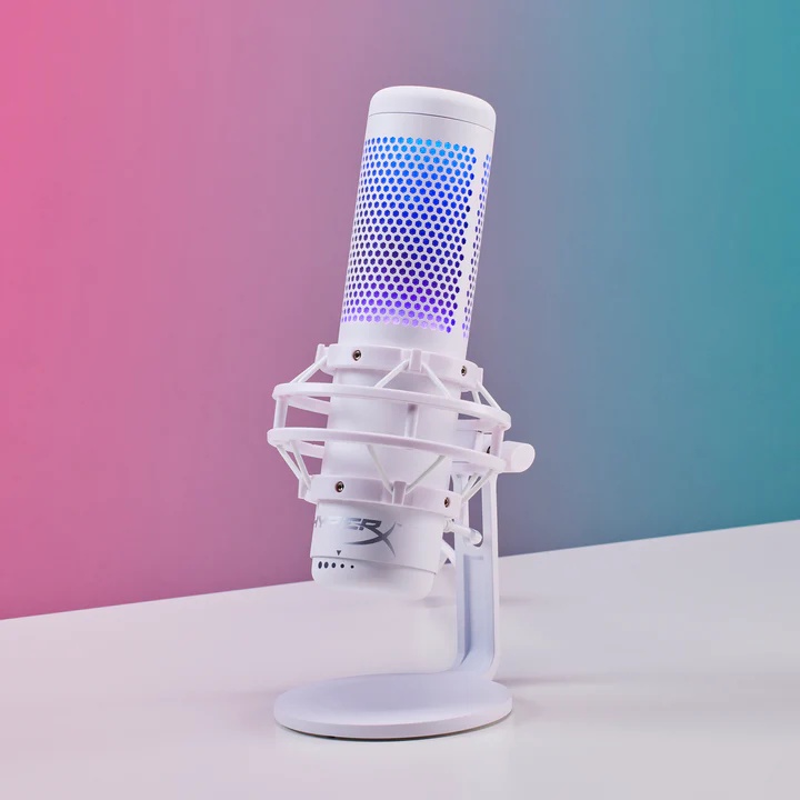 Microphone thu âm HyperX QuadCast S Trắng - Led RGB
