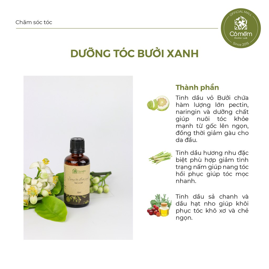 Combo Tóc Đẹp Toàn Diện Giảm Rụng Tóc Kích Thích Mọc Tóc Cỏ Mềm