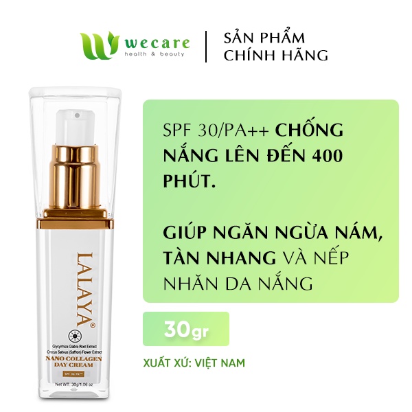 Kem Dưỡng Trắng – Nâng Cơ - Chống Nắng Ban Ngày SPF30+/PA+++ LALAYA 30g