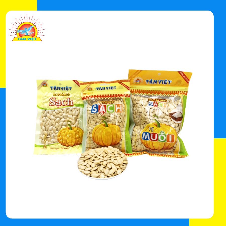 Hạt Bí Tân Việt Đủ Loại Sạch Hay Vị Muối An Toàn Vệ Sinh Thực Phẩm Gói 90gr - 380gr