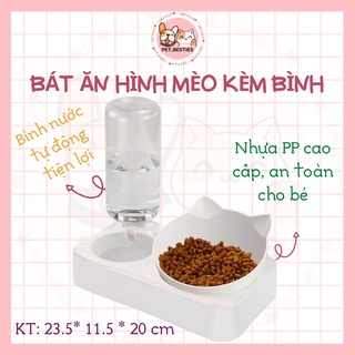 Bát ăn tự động cho thú cưng chó mèo, bát ăn kèm bình nước uống cho chó mèo - Hero Petshop