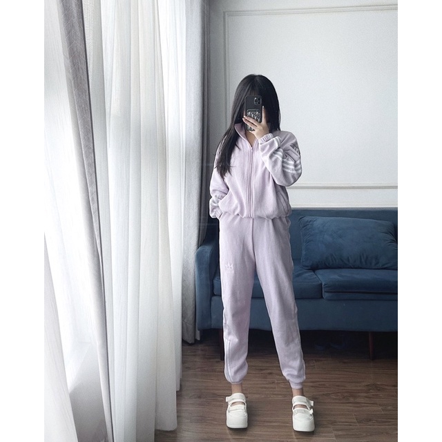 SN79 - BỘ NỮ KHOÁ CỔ TRỤ DAS TÍM NHẠT