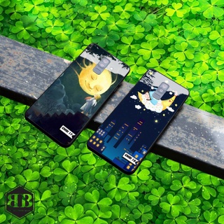 Ốp lưng kính cường lực Samsung Galaxy A6 Plus 2018 hình chibi