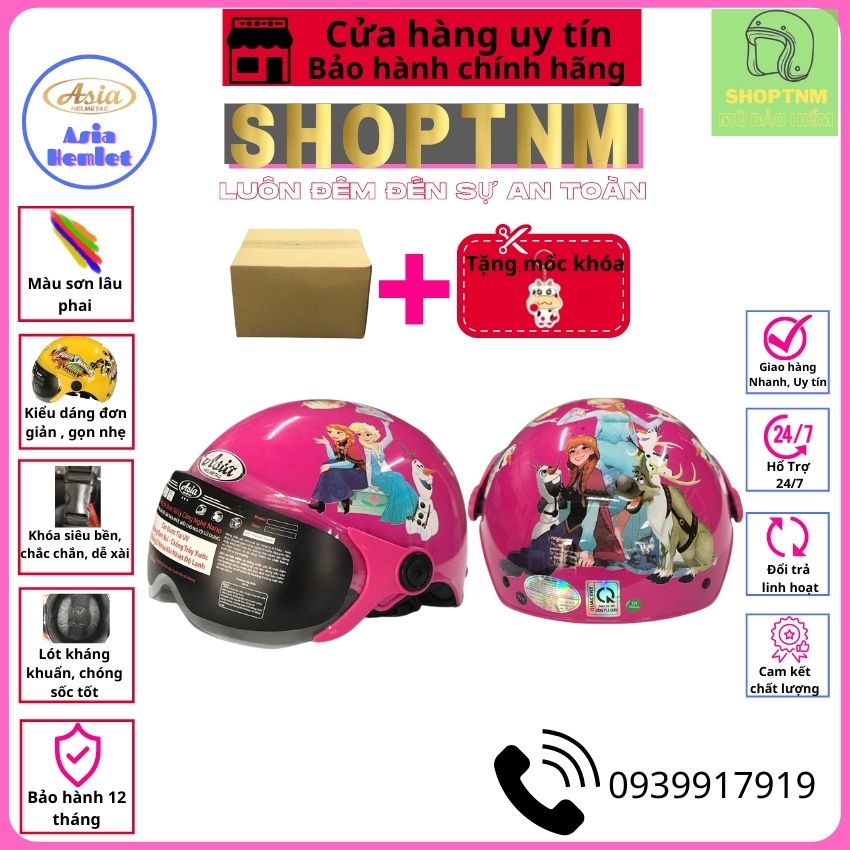 Mũ bảo hiểm cho bé có kính Asia SS cho trẻ em 2-4t, Nón bảo hiểm cho bé và trẻ em dễ thương cho bé trai và bé gái