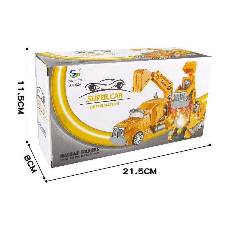 [nhiều mẫu biến hình ]Đồ chơi xe cẩu biến hình nhạc đèn xoay 360°