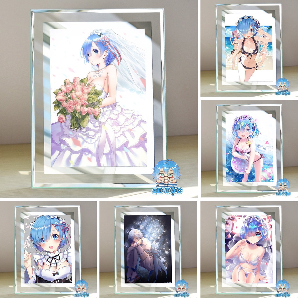 Khung kính để bàn Rem (2) Anime Manga Light Novel Re:Zero Kara Hajimeru Isekai Seikatsu by 2D Tộc Shop