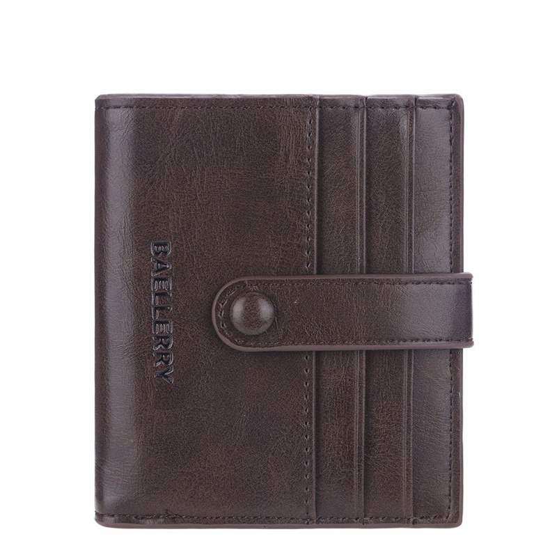 Ví Da PU Dáng Ngắn Gập Đôi Phong Cách Vintage Cho Nam