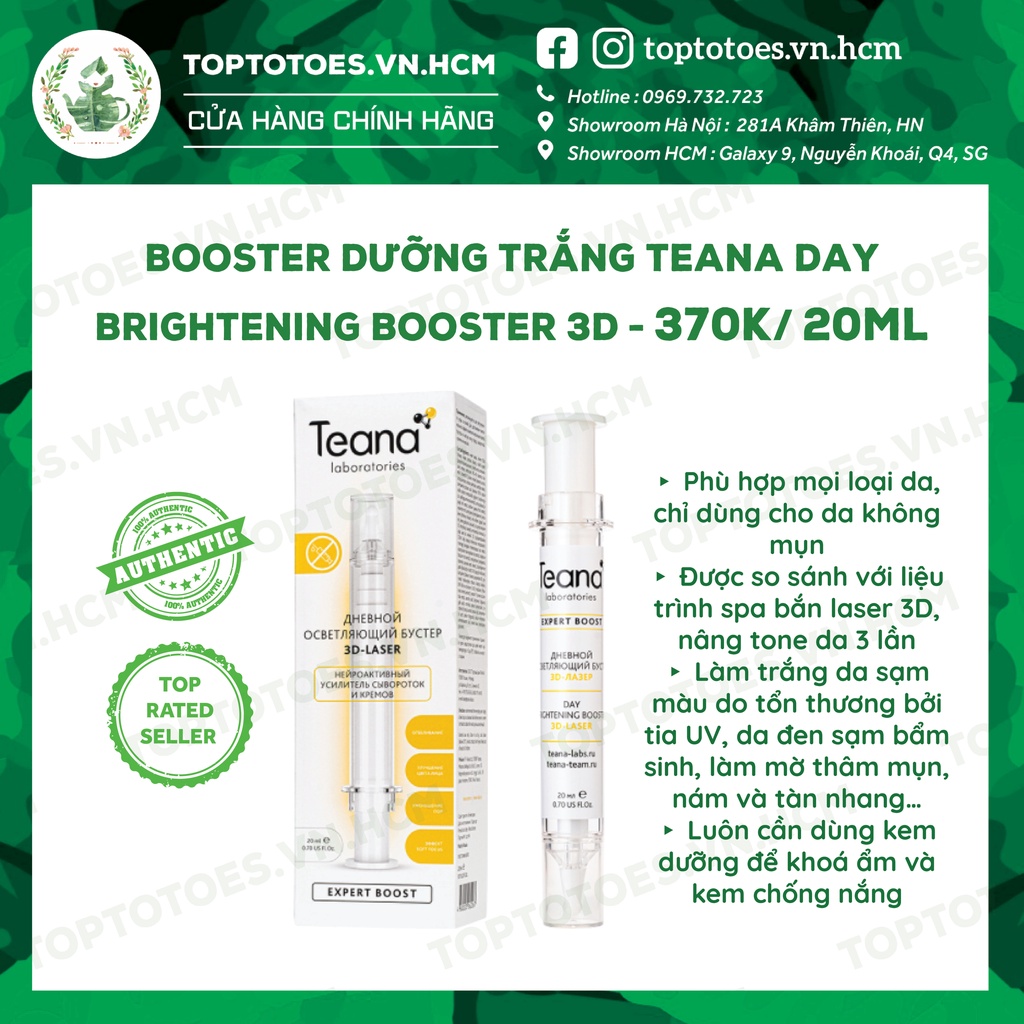 Booster Teana Professional Day Brightening Booster 3D-laser dưỡng da trắng hồng, mờ thâm, nám, tàn nhang
