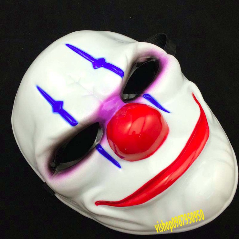 Mặt nạ chú hề Mũi đỏ PAYDAY hóa trang halloween trung thu barbershop