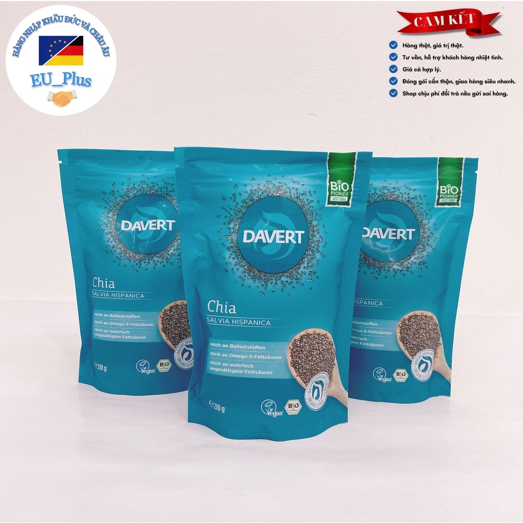 Hạt chia hữu cơ Davert 200g - dạng túi - Đức - Germany - Mẫu mới