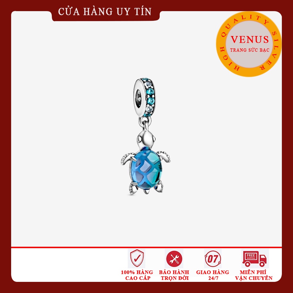 [Charm bạc 925 cao cấp] Charm bạc hình rùa biển xanh- Mã sản phẩm VENUSRB