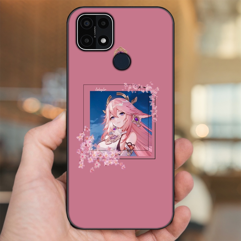 Ốp lưng Oppo A15, A15s viền đen in hình Yae Miko Genshin Impact