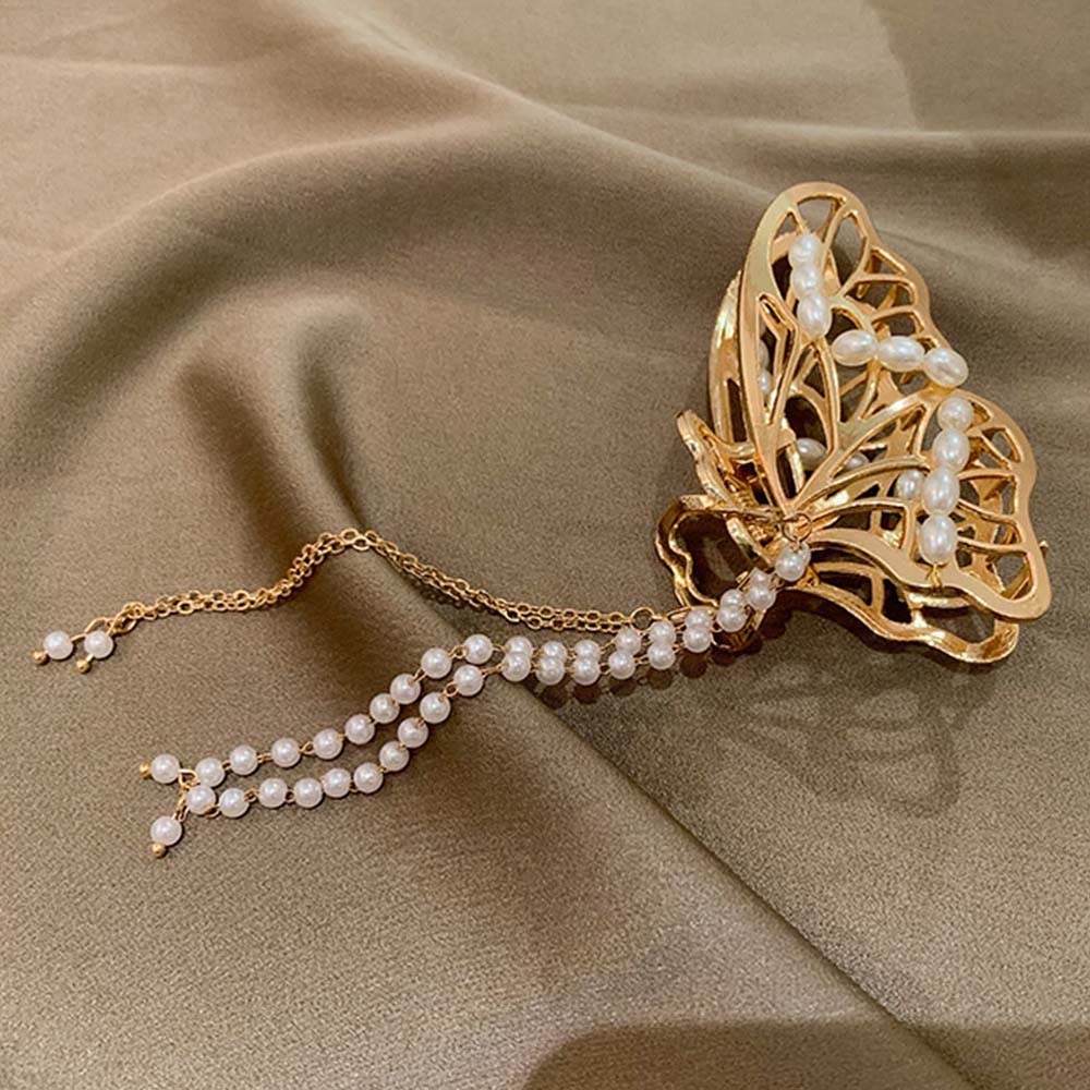 Kẹp Tóc Hình Bướm Đính Ngọc Trai Thời Trang