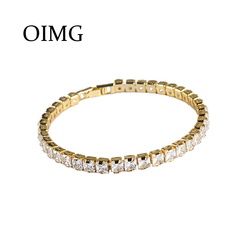 Vòng Tay Kim Loại Đính Đá Zircon Thời Trang Cho Nữ