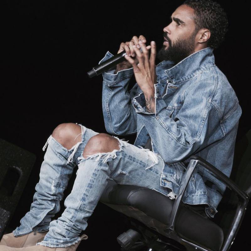 Áo khoác jeans Fear Of God denim raglan trucker jacket