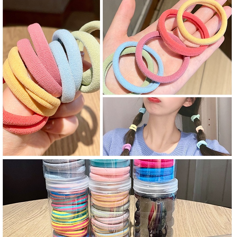 Dây Buộc Tóc Cao Su Co Giãn Nhiều Màu Phong Cách Hàn Quốc Cho Nữ