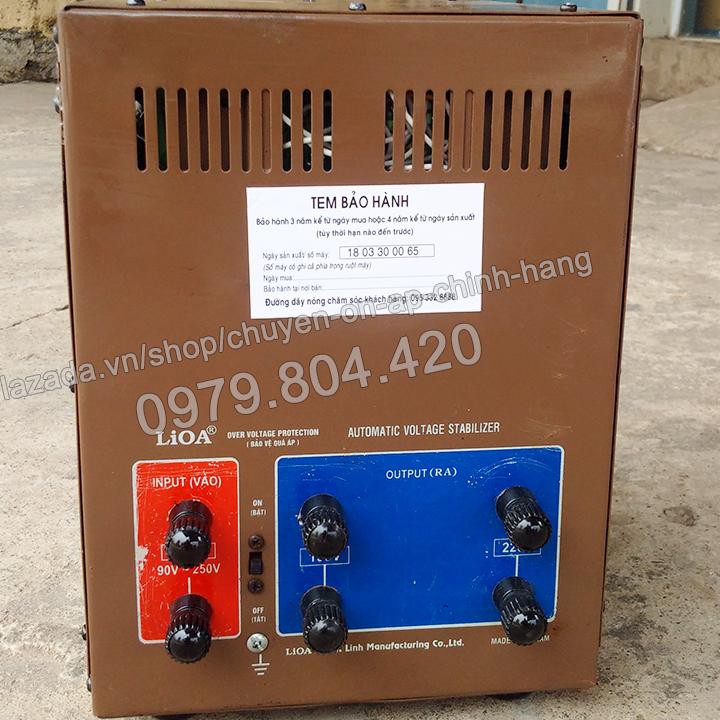 Ổn Áp Lioa 5KVA 1 Pha, 5000-DRI Dải 90-250V, Bảo Hành 4 Năm