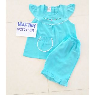 bộ tole thêu tay. áo cánh tiên quần lửng bé gái 5_25kg