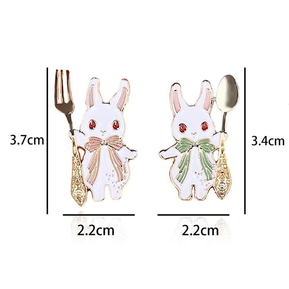 Trâm Cài Áo Hình Thỏ VANES1 Tráng Men Màu Xanh Dương Hồng Pastel Thời Trang Trang Trí Túi Xách