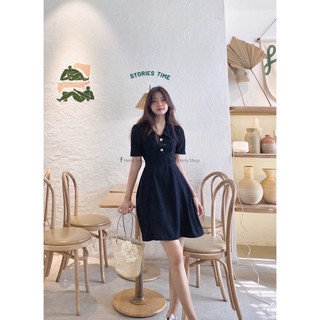 ĐẦM CỔ BẺ ĐÍNH NÚT XOÈ