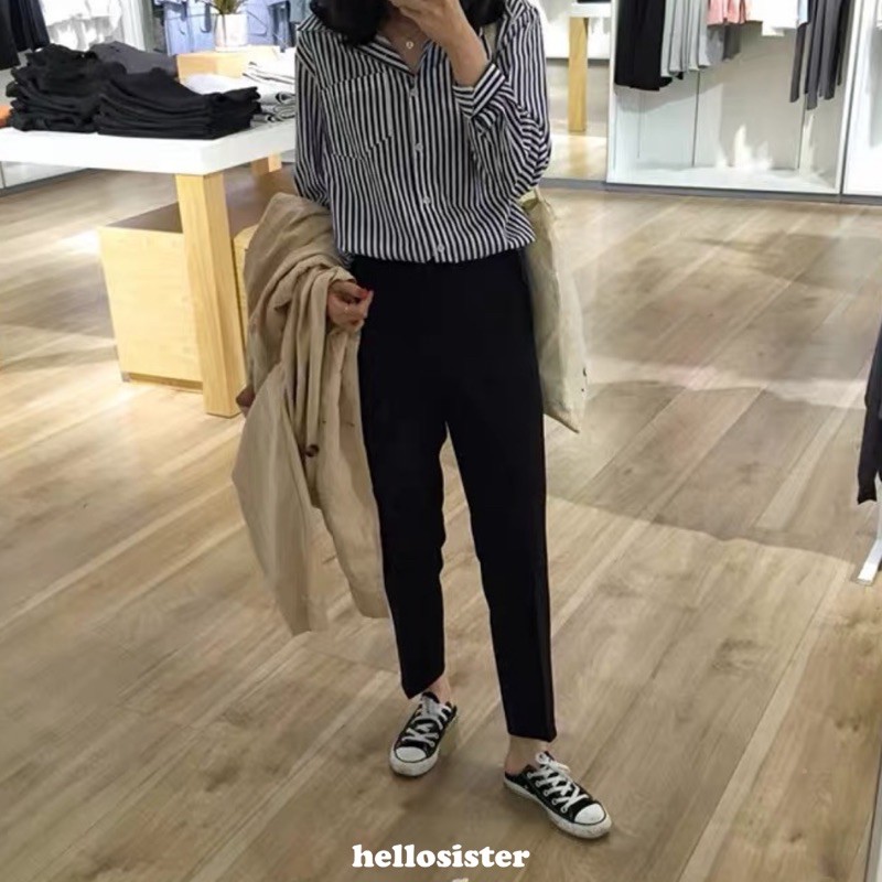 [link tạm khách IG đặt] hellosister - Quần Tây Đen Form Suông | BigBuy360 - bigbuy360.vn