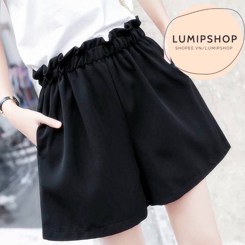 Quần short nữ ulzzang ống rộng cạp cao thun đẹp mềm mại thấm hút mồ hôi QU150