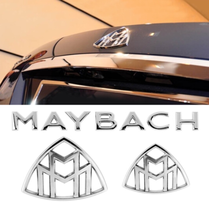 Logo biểu tượng sau xe Maybach G80706 bằng kim loại hợp kim mạ crom dán keo 3M