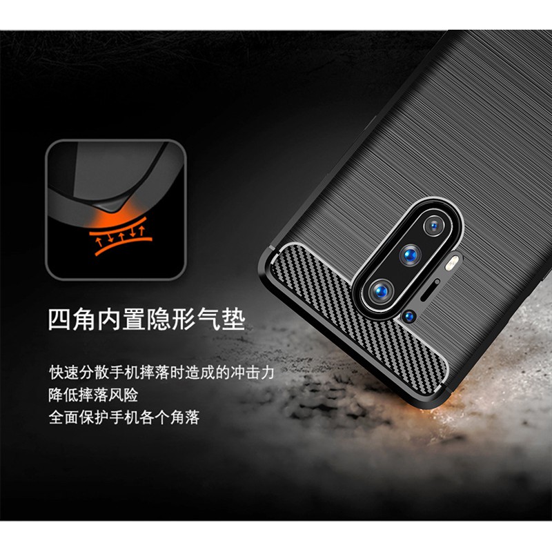 Ốp lưng OnePlus 8 Pro ốp phay xước carbon vân kim cương chống shock, hấp thụ nhiệt cao cấp, chống bám vân tay cực ôm máy