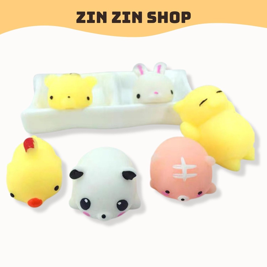 Đồ chơi Squishy Mochi hình thú mềm dẻo dễ thương giảm căng thẳng, trang trí điện thoại