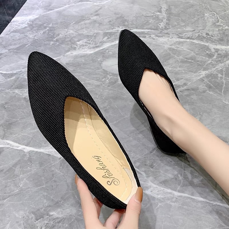 (Hàng có sẵn) Giày búp bê vải mũi nhọn chữ V BIG SIZE 35-43