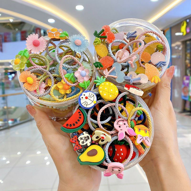 Dây chun buộc tóc cho bé gái, dây thun nhiều màu nhiêu hình ngộ nghĩnh giao màu ngẫu nhiên