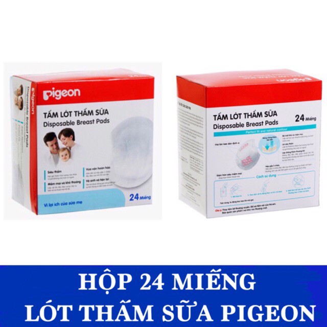 [Free ship 99k giao tại HN + HCM]Hộp 24 miếng Lót thấm sữa Pigeon