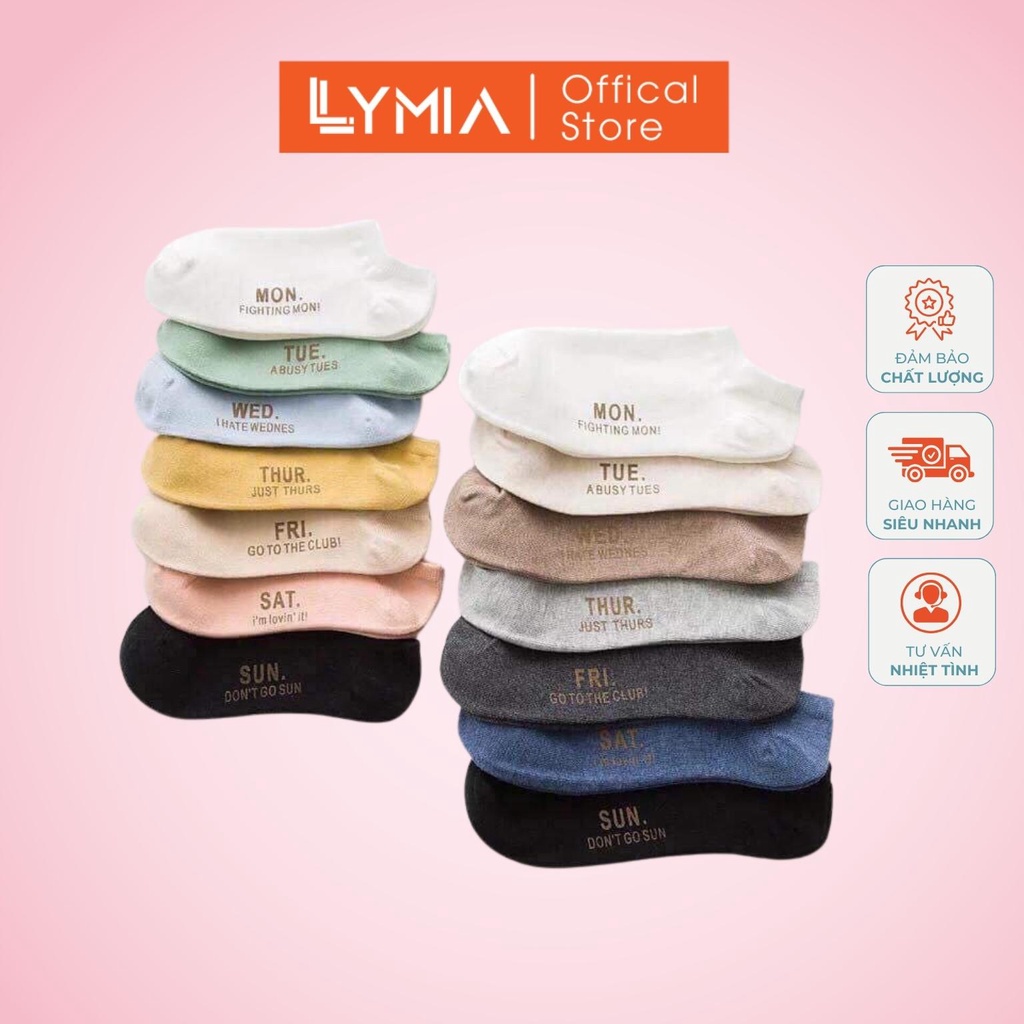 Set tất tuần nam nữ 7 đôi 7 ngày cổ ngắn siêu đẹp LYMIA