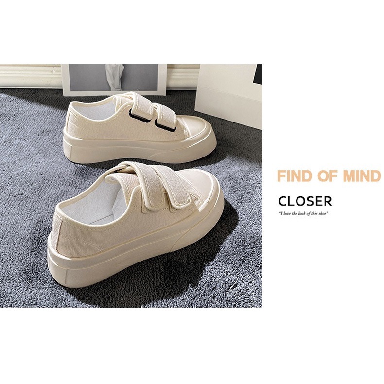Giày thể thao vải canvas quai dán đế bánh mì ulzzang - Youmei Store G02