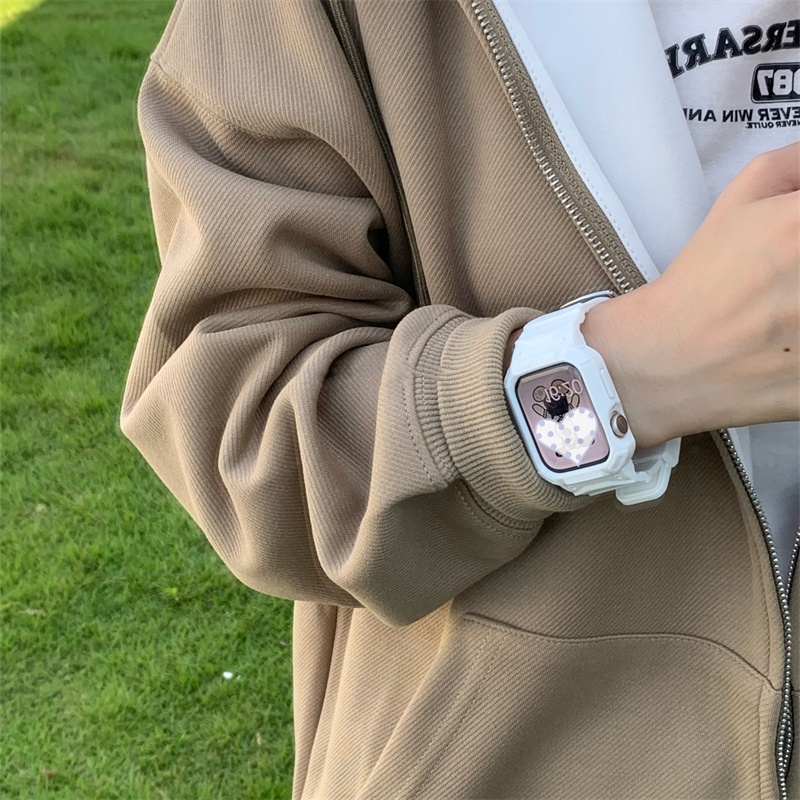 Dây Đeo Đồng Hồ Bằng Silicone Trong Suốt Kiểu Hàn Quốc Cho iwatch 8 7 6 SE 5 4 3 2 41MM 40mm 44mm 45MM 38mm 42MM