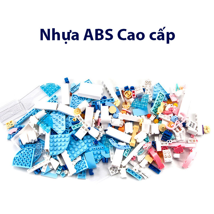 Bộ đồ chơi lắp ghép bé trai bé gái Mô hình Nhà hàng và khu vui choi ven biển chất liệu nhựa ABS cao cấp