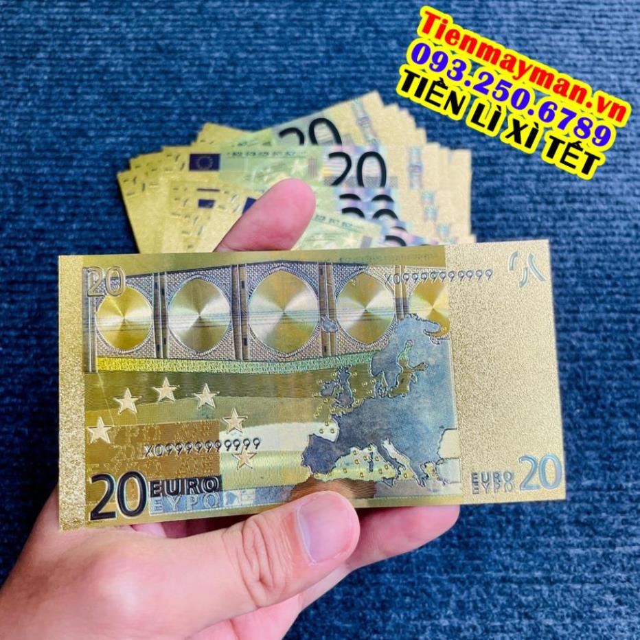 Tờ Tiền Kỉ Niệm 20 EURO Plastic Mạ Vàng Lì Xì Tết May Mắn