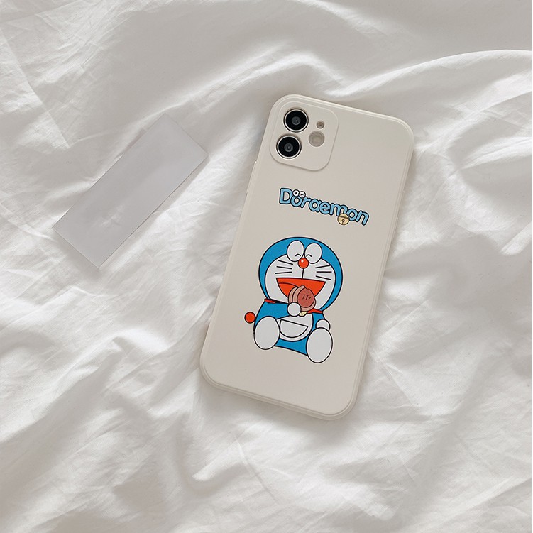 Ốp Lưng Iphone Cạnh Vuông Hình Viền Mickey Doremon Bảo Vệ Camera 7plus/8plus/x/xr/xs/11/12/13/pro/max/promax