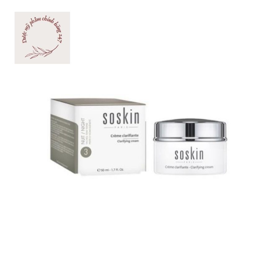 Kem dưỡng trắng da mặt mờ thâm nám tàn nhang vào ban đêm Soskin Clarifying Cream 50ml