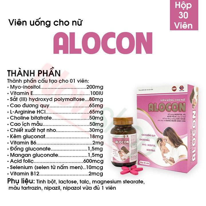 Viên Uống Tăng Khả Năng Thụ Thai ALOCON dành cho nữ