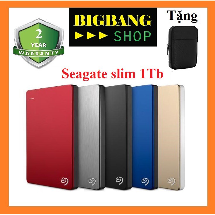 Ổ cứng di động 1Tb Seagate Backup Plus Slim Usb 3.0 Tặng túi bảo vệ