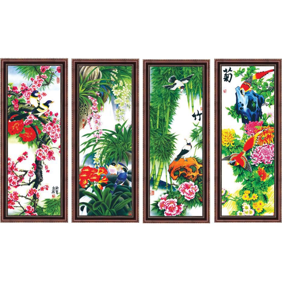 Tranh đính đá 5D toàn bộ tranh tứ quý